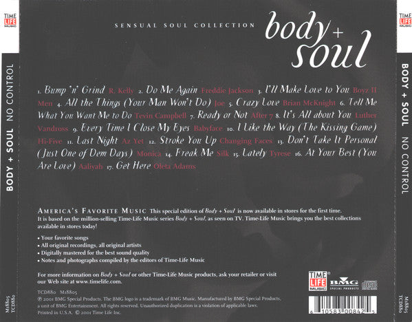 Various : Body + Soul - No Control (CD, Comp)