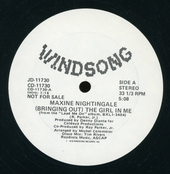 Maxine Nightingale : (Bringing Out) The Girl In Me / Hideaway (12", Promo)