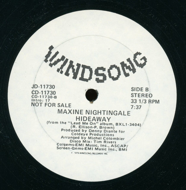 Maxine Nightingale : (Bringing Out) The Girl In Me / Hideaway (12", Promo)
