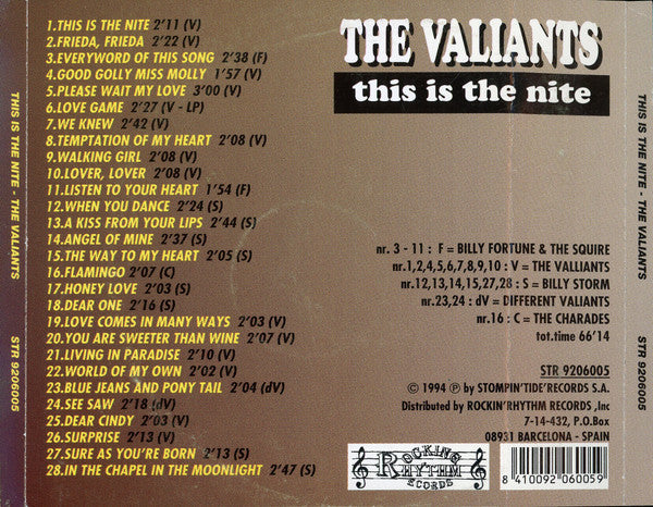 The Valiants : This Is The Night (CD, Comp)