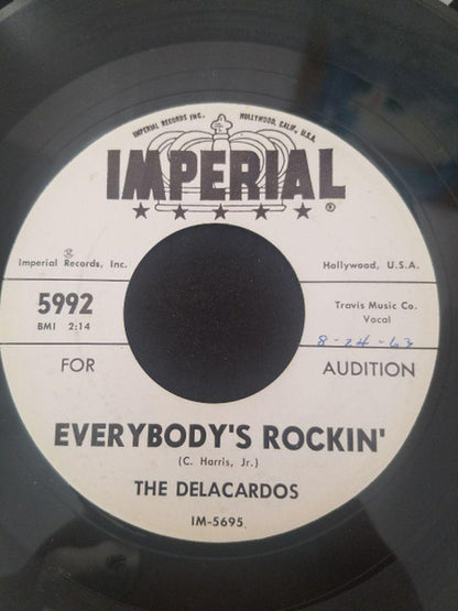 The Delacardos : On The Beach / Everybody's Rockin' (7", Promo)