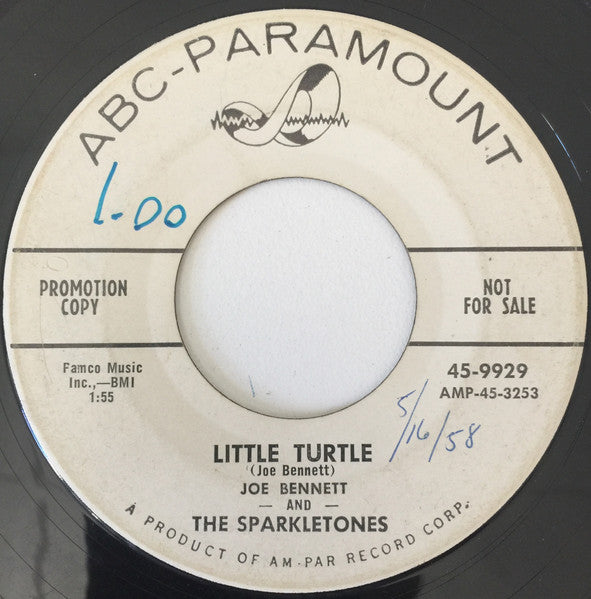 Joe Bennett And The Sparkletones : Little Turtle / We've Had It (7", Single, Promo)