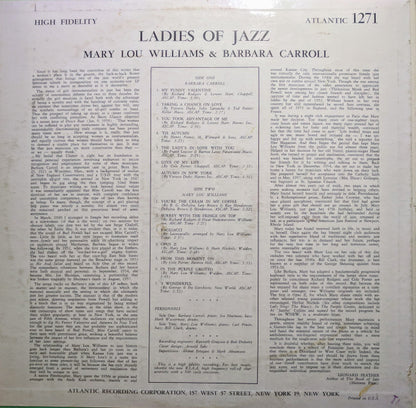 Mary Lou Williams, Barbara Carroll : Ladies of Jazz (LP, Comp, Mono)