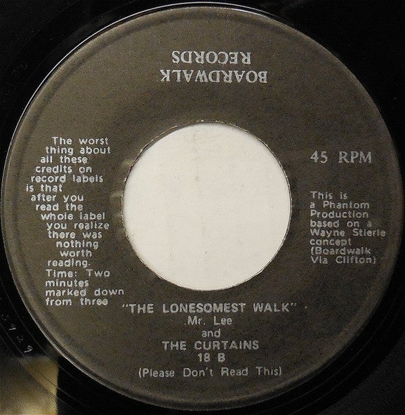 Mr. Lee And The Curtains : (I Don't Think) It's Fair To Me (7")