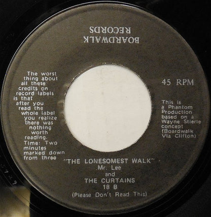 Mr. Lee And The Curtains : (I Don't Think) It's Fair To Me (7")