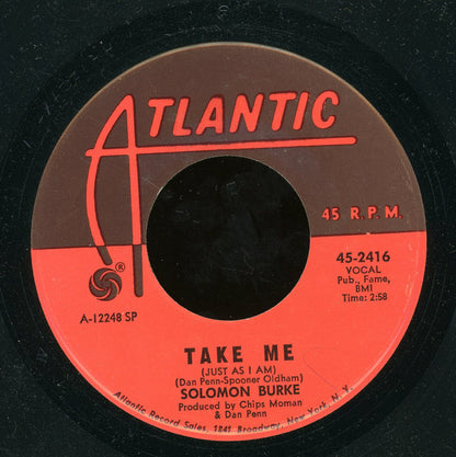 Solomon Burke : Take Me (Just As I Am) / I Stayed Away Too Long (7", Single, SP)