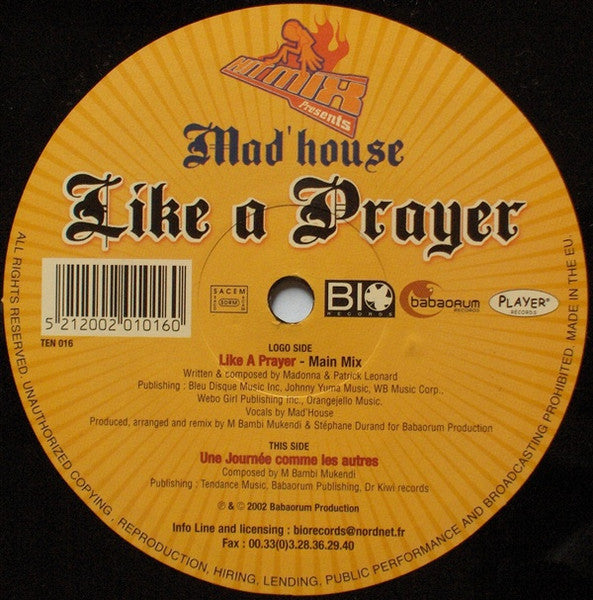 Mad'house : Like A Prayer (12")
