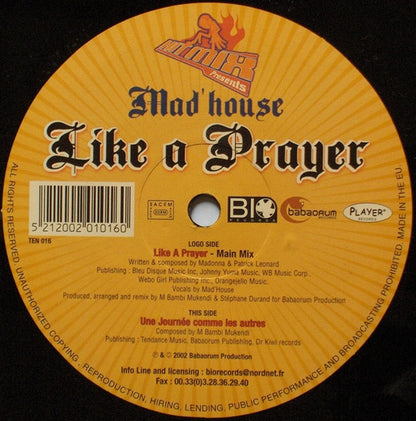 Mad'house : Like A Prayer (12")