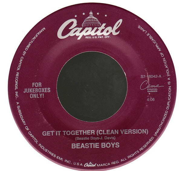 Beastie Boys : Get It Together / Futterman's Rule (7", Jukebox, Whi)