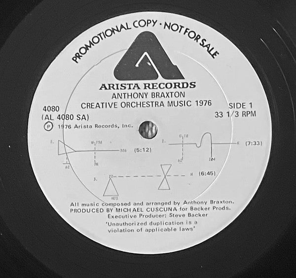 Anthony Braxton : Creative Orchestra Music 1976 (LP, Album, Promo)