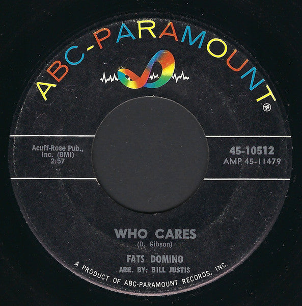 Fats Domino : Who Cares / Just A Lonely Man (7")