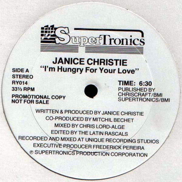 Janice Christie : I'm Hungry For Your Love (12", Promo)