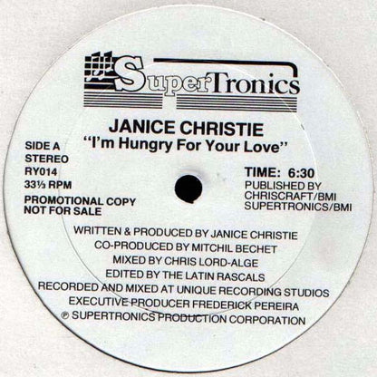 Janice Christie : I'm Hungry For Your Love (12", Promo)