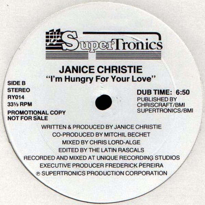 Janice Christie : I'm Hungry For Your Love (12", Promo)