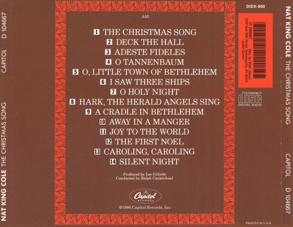 Nat King Cole : The Christmas Song (CD, Album, Club, RE)