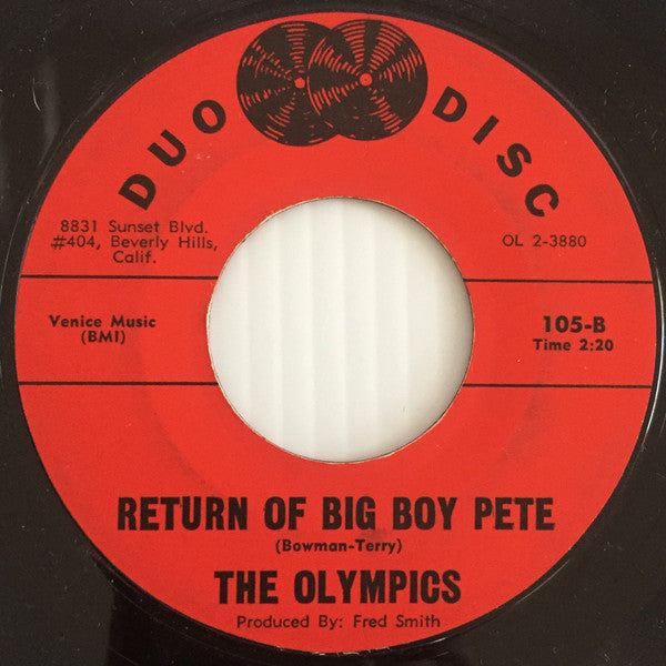 The Olympics : Return Of The Watusi / Return Of Big Boy Pete (7", Single, Styrene)
