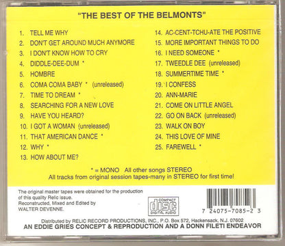 The Belmonts : The Best Of The Belmonts (CD, Comp, Mono)