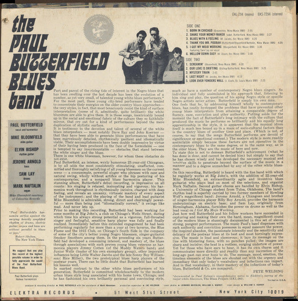The Paul Butterfield Blues Band : The Paul Butterfield Blues Band (LP, Album, Mono, RP)