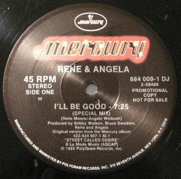 René & Angela : I'll Be Good (12", Promo)
