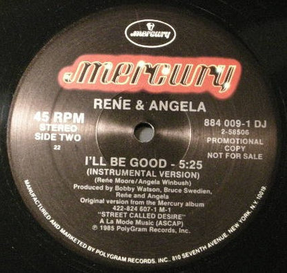 René & Angela : I'll Be Good (12", Promo)