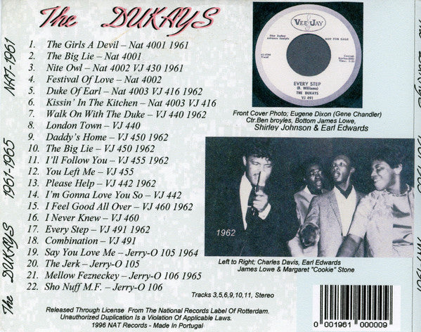 The Dukays : The Dukays 1961-1965 (CDr, Comp, Unofficial)