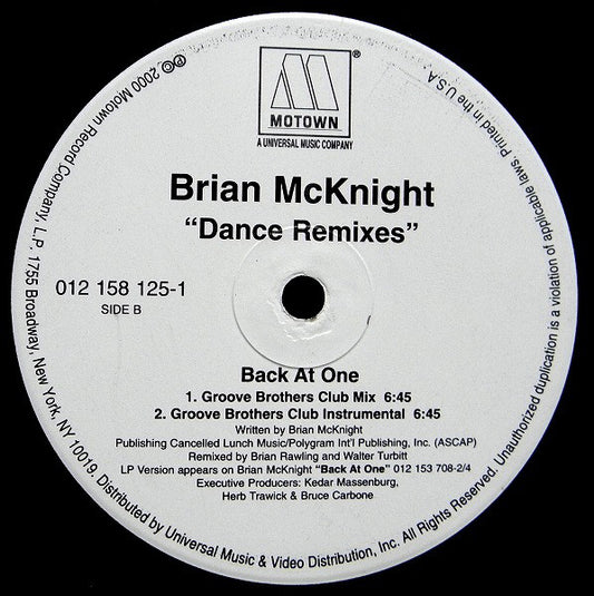 Brian McKnight : 6, 8, 12 / Back At One Dance Remixes (12")