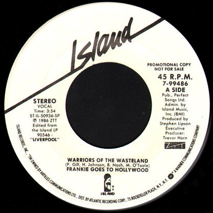 Frankie Goes To Hollywood : Warriors Of The Wasteland (7", Promo)