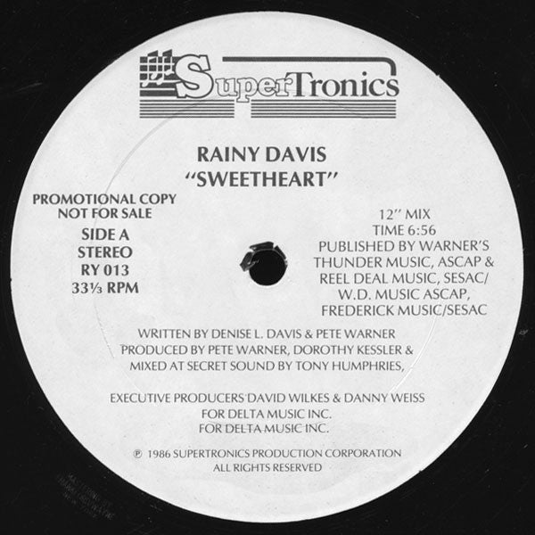 Rainy Davis : Sweetheart (12", Promo)