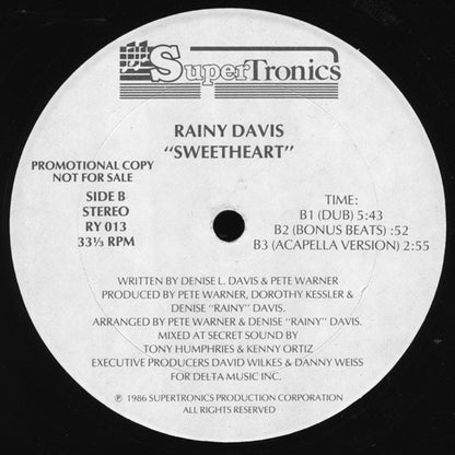 Rainy Davis : Sweetheart (12", Promo)