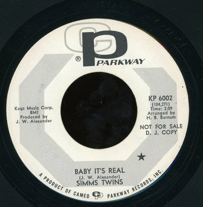 Sims Twins : Baby It's Real (7", Single, Promo)
