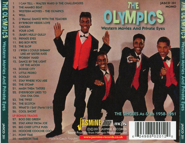 The Olympics : Western Movies And Private Eyes - The Singles As & Bs 1958 - 1961 (CD, Album, Comp, Mono)