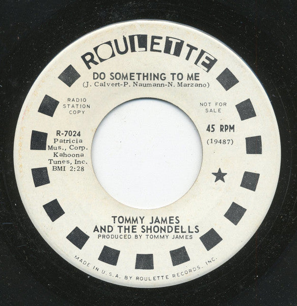 Tommy James & The Shondells : Do Something To Me (7", Single, Promo)