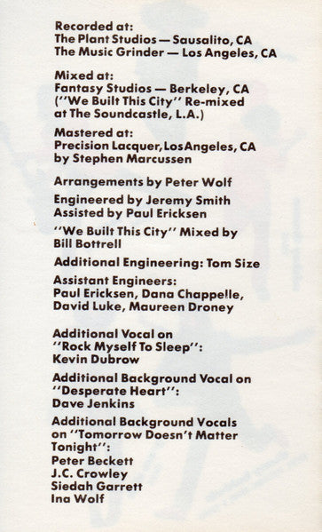 Starship (2) : Knee Deep In The Hoopla (Cass, Album)