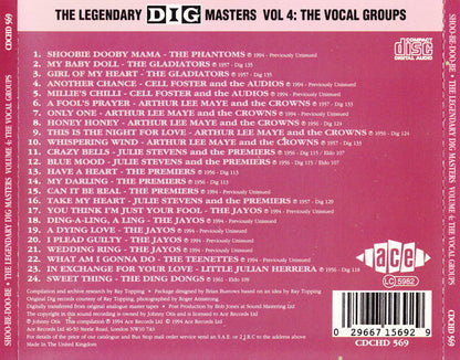 Various : The Legendary Dig Masters Vol. 4: The Vocal Groups - Shoo-Be-Doo-Be-Ooh (CD, Comp)
