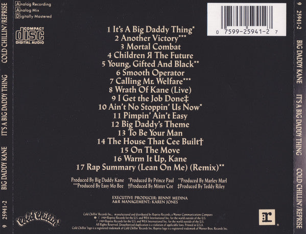 Big Daddy Kane : It's A Big Daddy Thing (CD, Album, RE, RP, Cin)