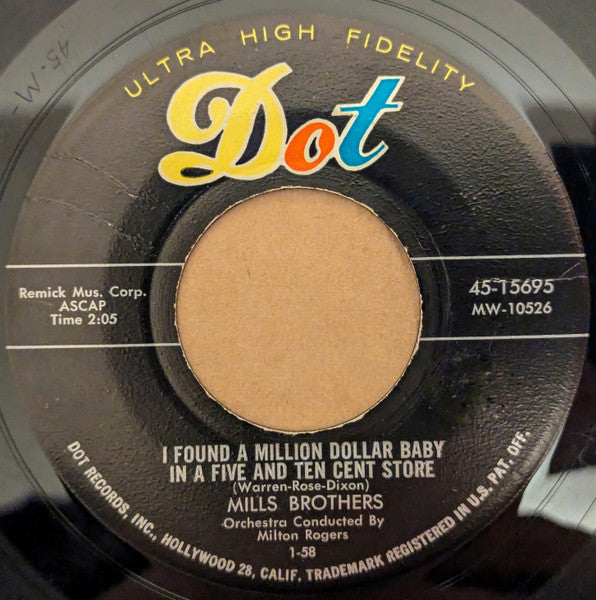 The Mills Brothers : Get A Job / I Found A Million Dollar Baby In A Five And Ten Cent Store (7", Mon)