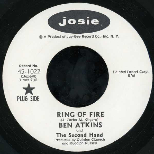 Big Ben Atkins And Second Hand (3) : Ring Of Fire / Mr. Pitiful (7", Single, Promo)
