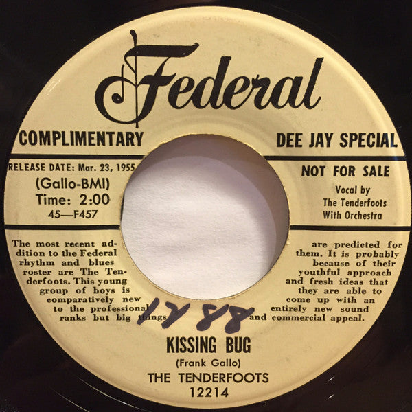 The Tenderfoots : Kissing Bug / Watussi Wussi Wo (7", Promo)
