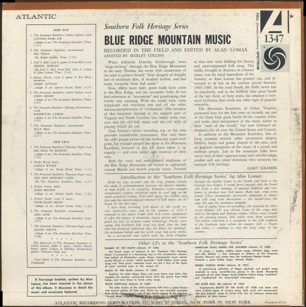 Various : Blue Ridge Mountain Music (LP, Album, Mono)