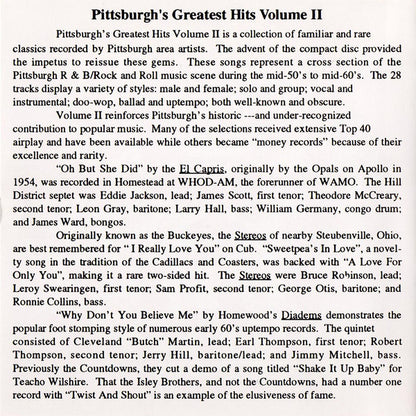 Various : Pittsburgh's Greatest Hits Volume II (CD, Comp)