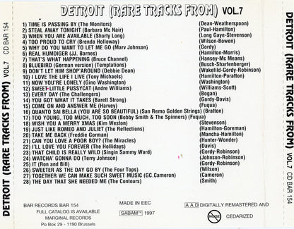 Various : Detroit (Rare Tracks From) Vol.7 (CD, Comp, Ltd, Unofficial)
