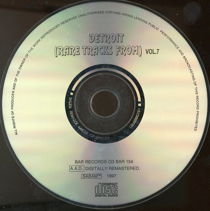 Various : Detroit (Rare Tracks From) Vol.7 (CD, Comp, Ltd, Unofficial)
