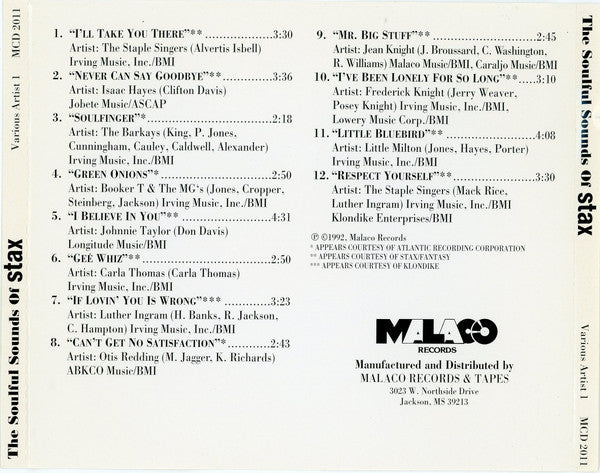 Various : The Soulful Sounds Of... Stax Volume I (CD, Comp)