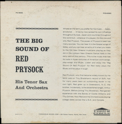 Red Prysock : The Big Sound Of Red Prysock His Tenor Sax And Orchestra (LP, Mono)