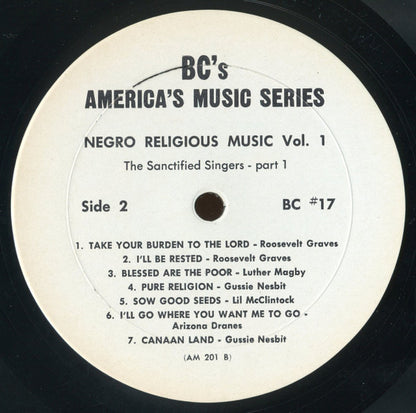 Various : Negro Religious Music Vol. 1 - The Sanctified Singers - Part 1 (LP, Comp)