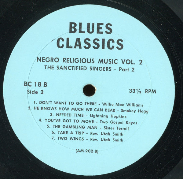 Various : Negro Religious Music Vol. 2 - The Sanctified Singers - Part 2 (LP, Comp)