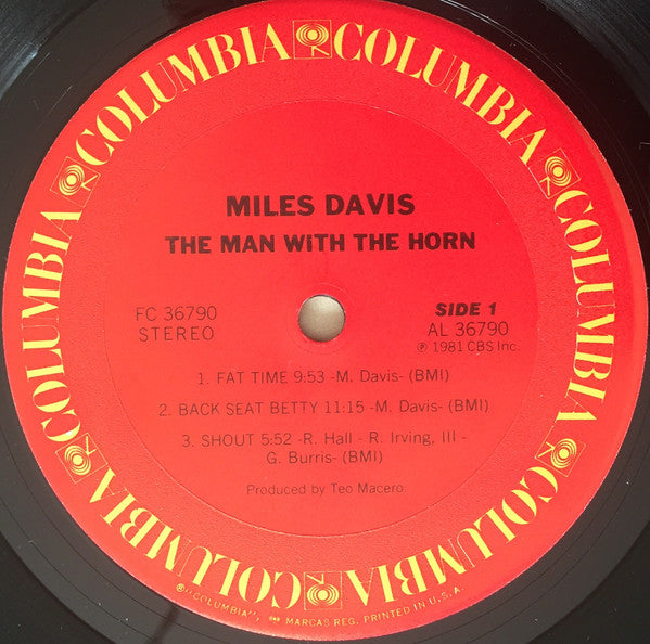 Miles Davis : The Man With The Horn (LP, Album, Ter)