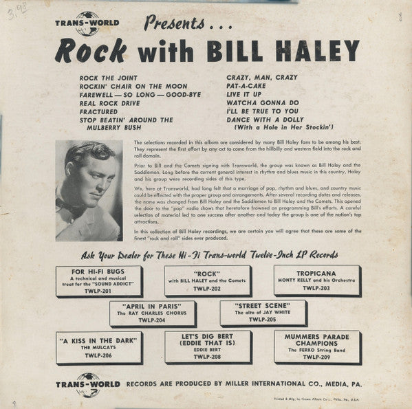 Bill Haley And His Comets : Rock With Bill Haley And The Comets (LP, Album, Comp, Mono)