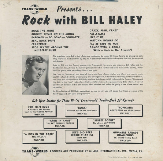 Bill Haley And His Comets : Rock With Bill Haley And The Comets (LP, Album, Comp, Mono)