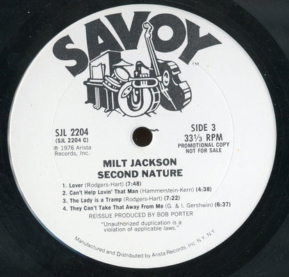 Milt Jackson : Second Nature (2xLP, Comp, Promo)